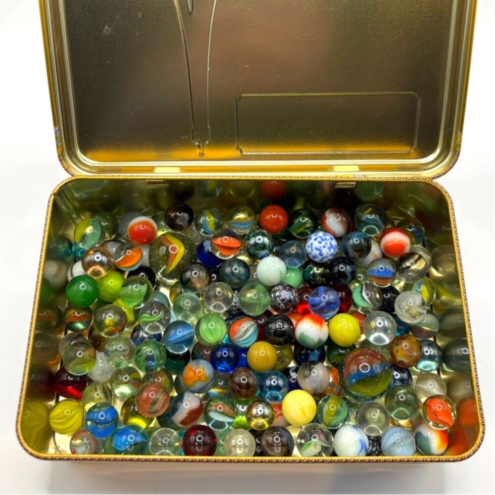 1.81 lbs Vintage Marbles with Possible, Akro, Vitro, Jabo